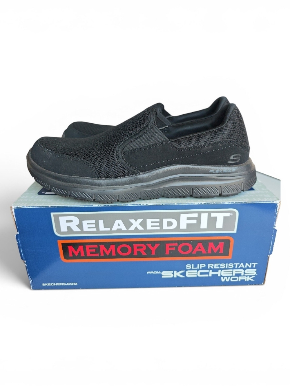 Skechers Black Slip-On Casual Work Loafer with Memory Foam